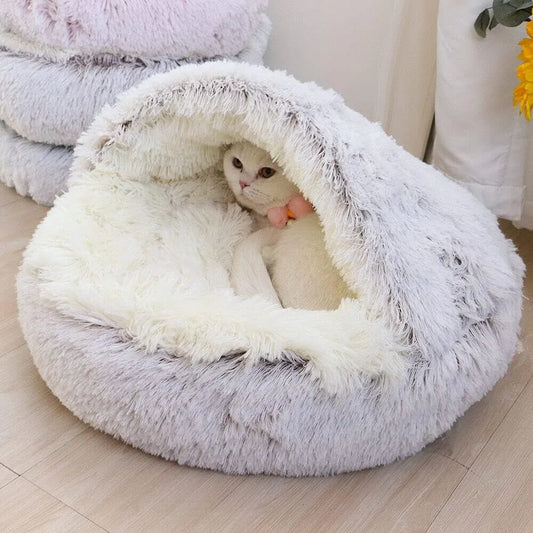 2 in 1  Soft Plush Bed for Cats and Small Dogs